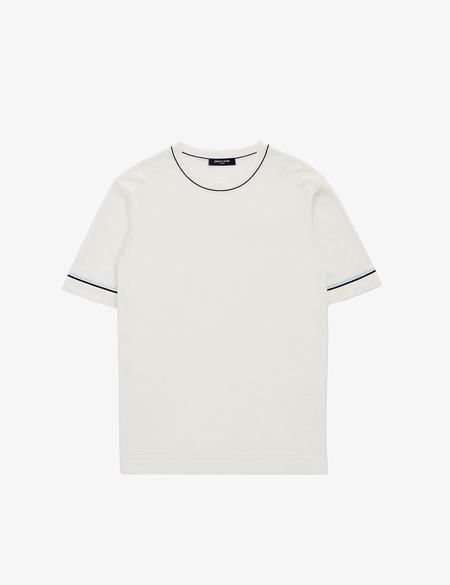 Ekru Slim Fit %100 Pamuk Bisiklet Yaka Triko Tişört - 50320794001