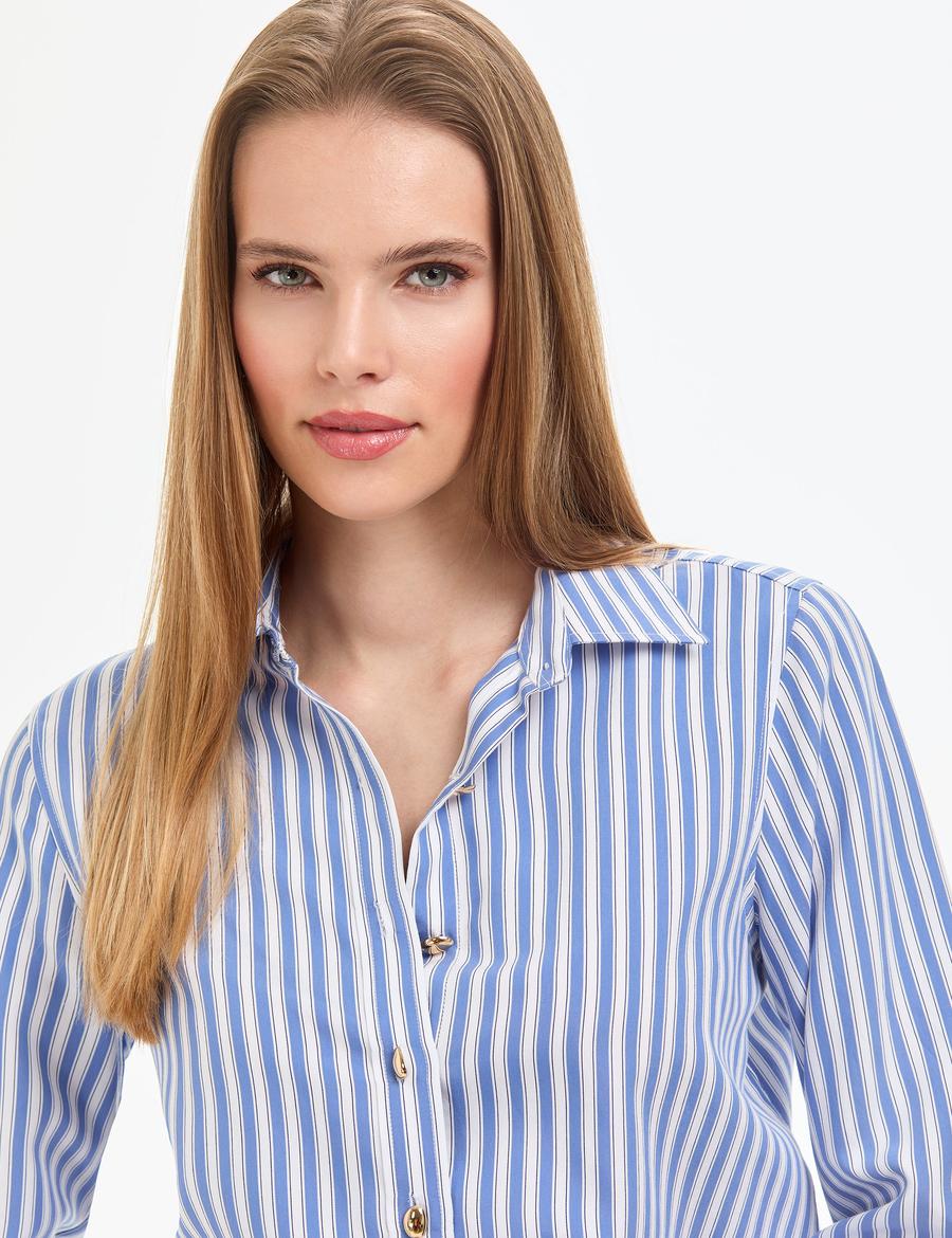 Lacivert Comfort Fit Uzun Kollu Gömlek