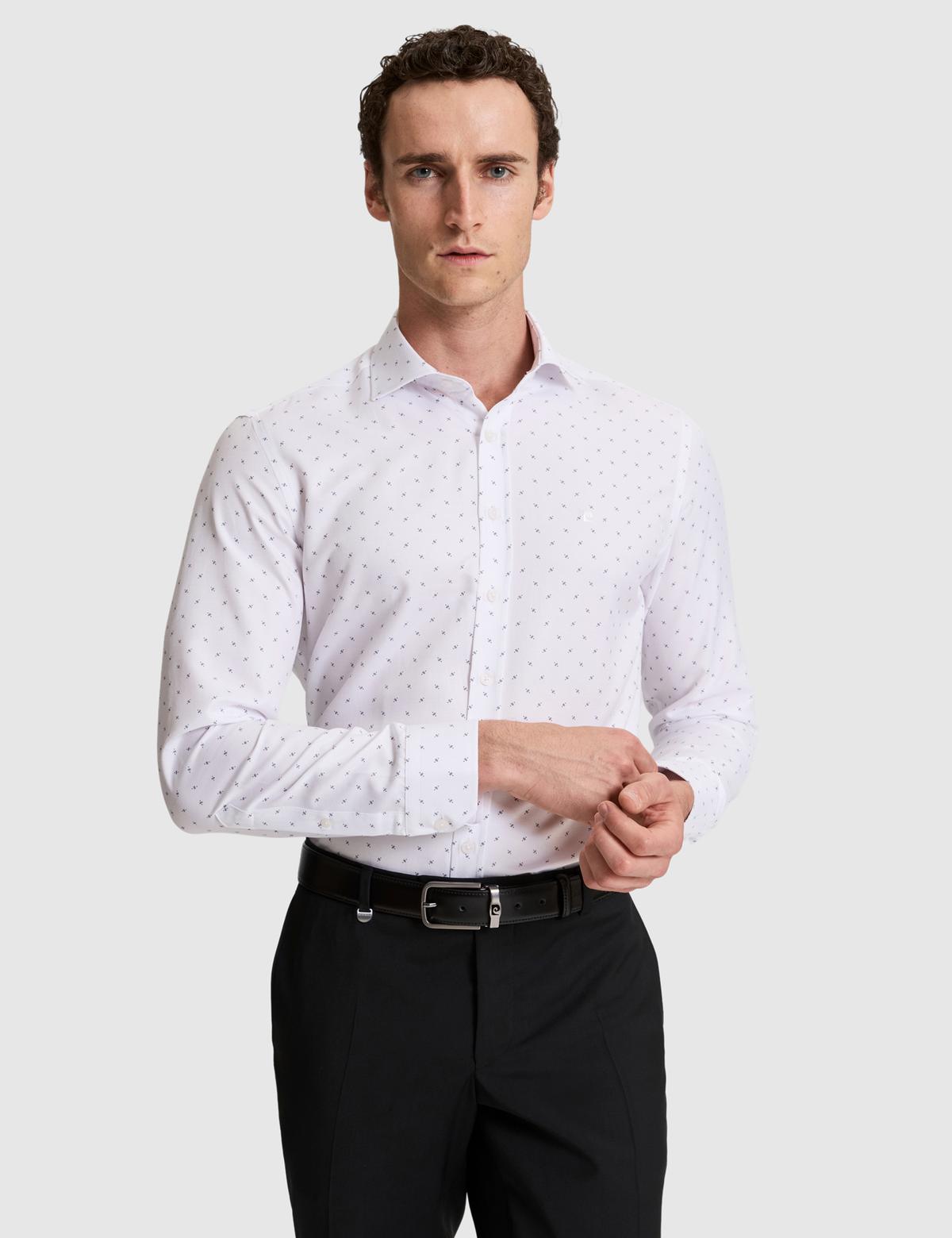 Beyaz Slim Fit Uzun Kollu Gömlek - 50307134005