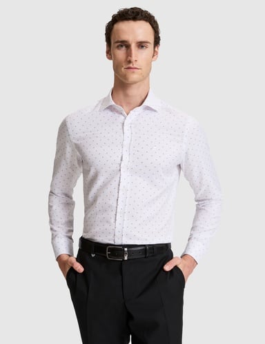 Beyaz Slim Fit Uzun Kollu Gömlek