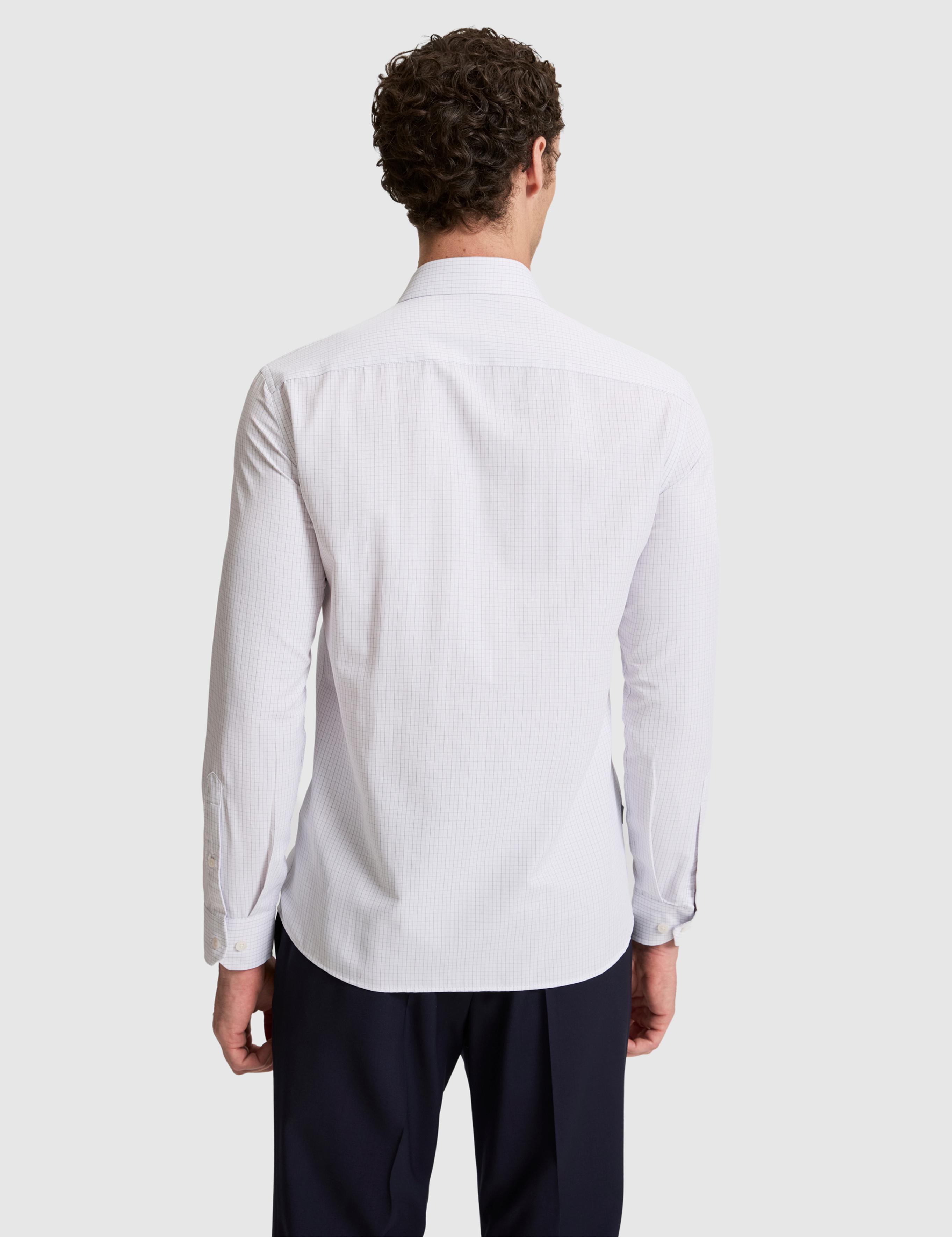 Gri Kareli Slim Fit Uzun Kollu Gömlek