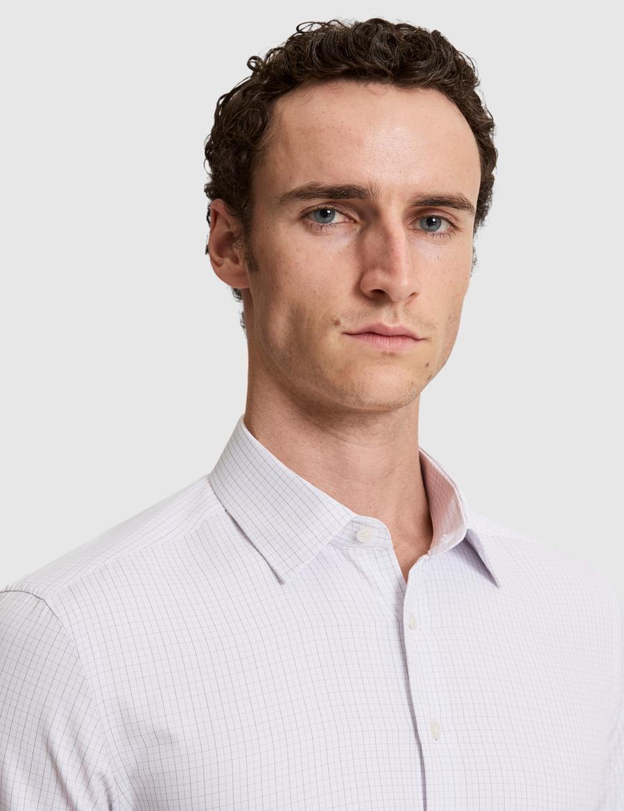 Gri Kareli Slim Fit Uzun Kollu Gömlek
