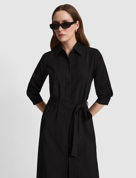 Siyah Comfort Fit Dokuma Elbise - 50318230001