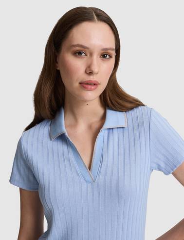 Mavi Slim Fit Polo Yaka Basic Tişört