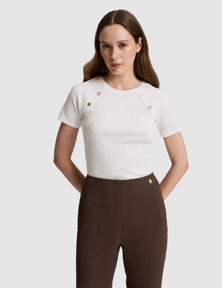 Ekru Ex. Slim Fit Tişört - 50319826036