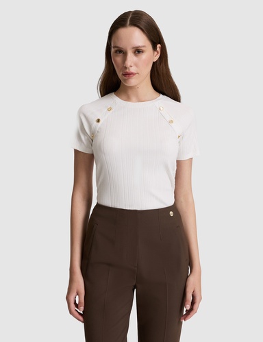 Ekru Extra Slim Fit Tişört