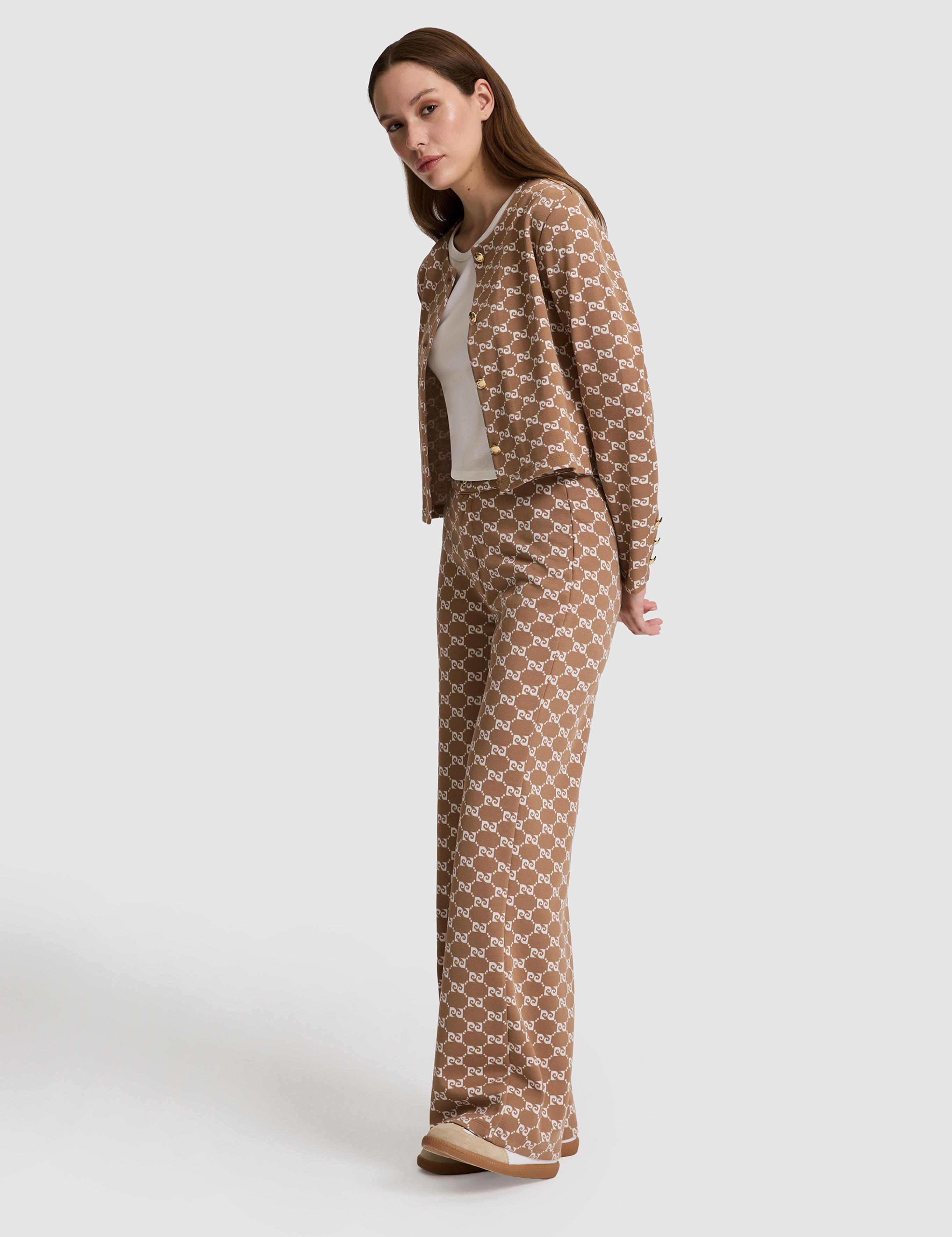 Bej Flare Fit Eşofman Altı
