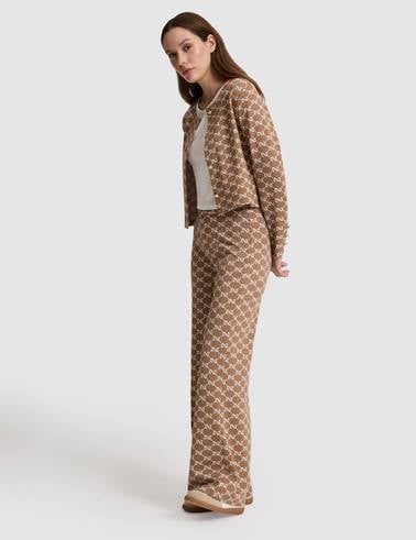 Bej Flare Fit Eşofman Altı