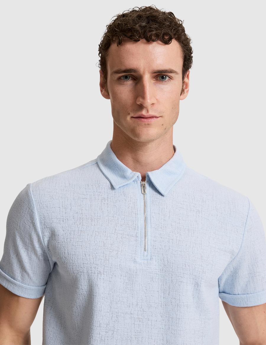 Açık Mavi Slim Fit Polo Yaka Tişört