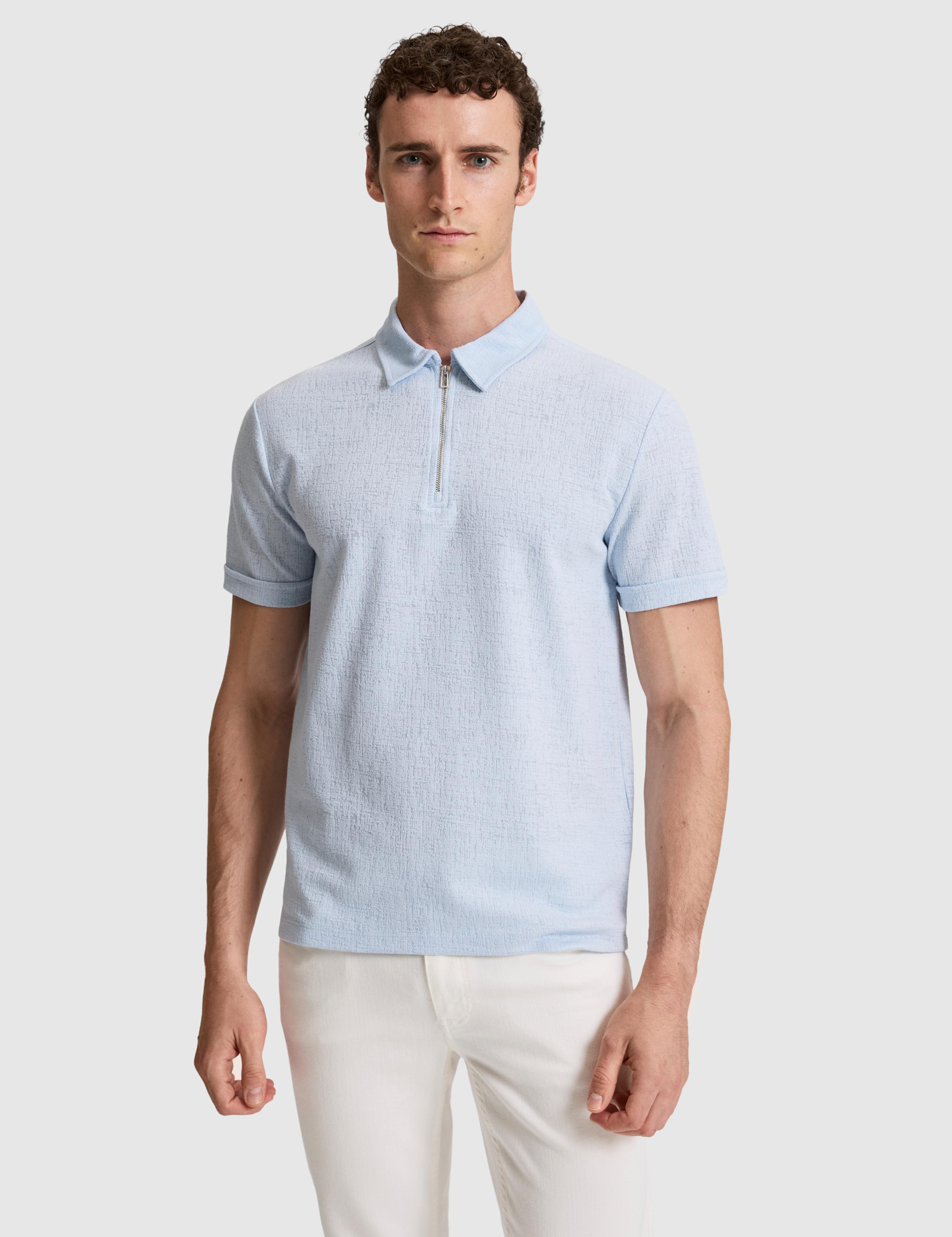 Açık Mavi Slim Fit Polo Yaka Tişört