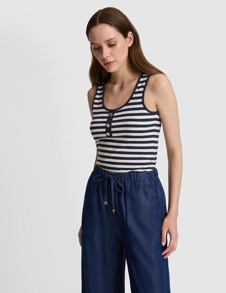Lacivert Slim Fit Örme Bluz - 50319819004
