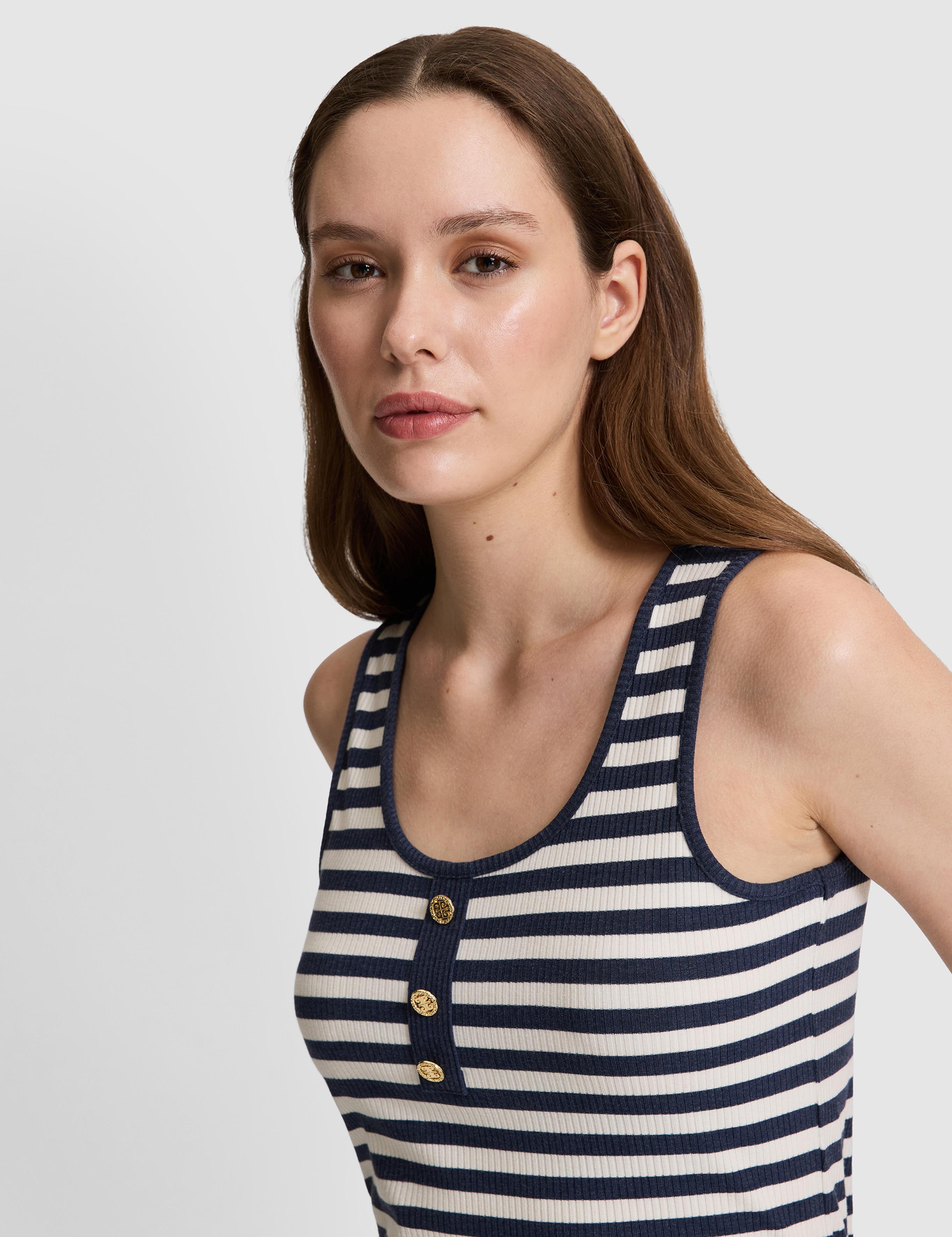 Lacivert Slim Fit Örme Bluz