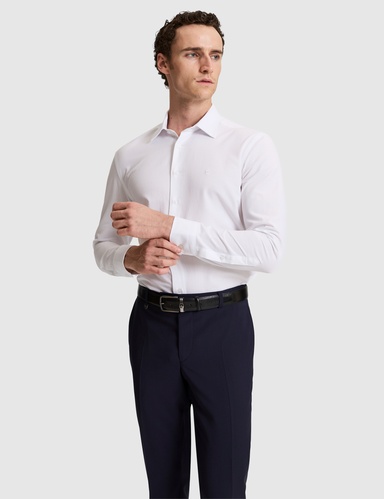 Beyaz Regular Fit Uzun Kollu Gömlek