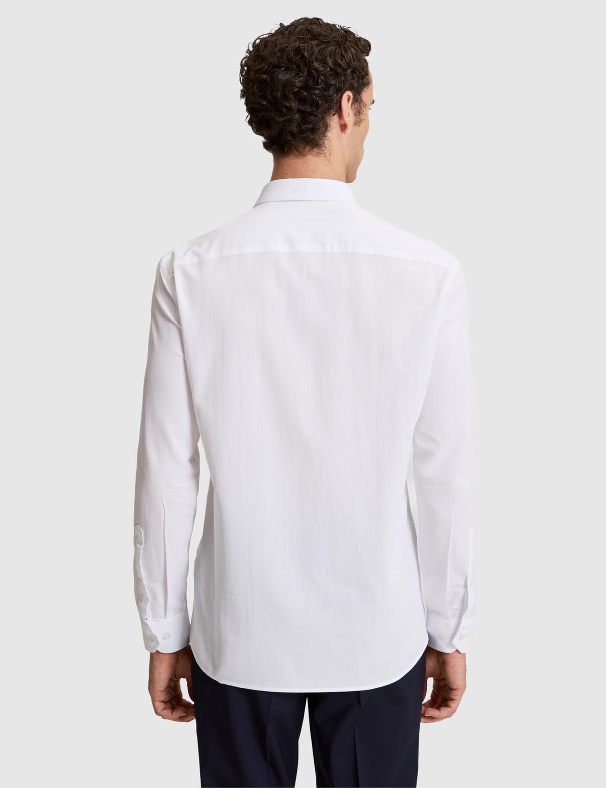 Beyaz Regular Fit Uzun Kollu Gömlek - 50319669007
