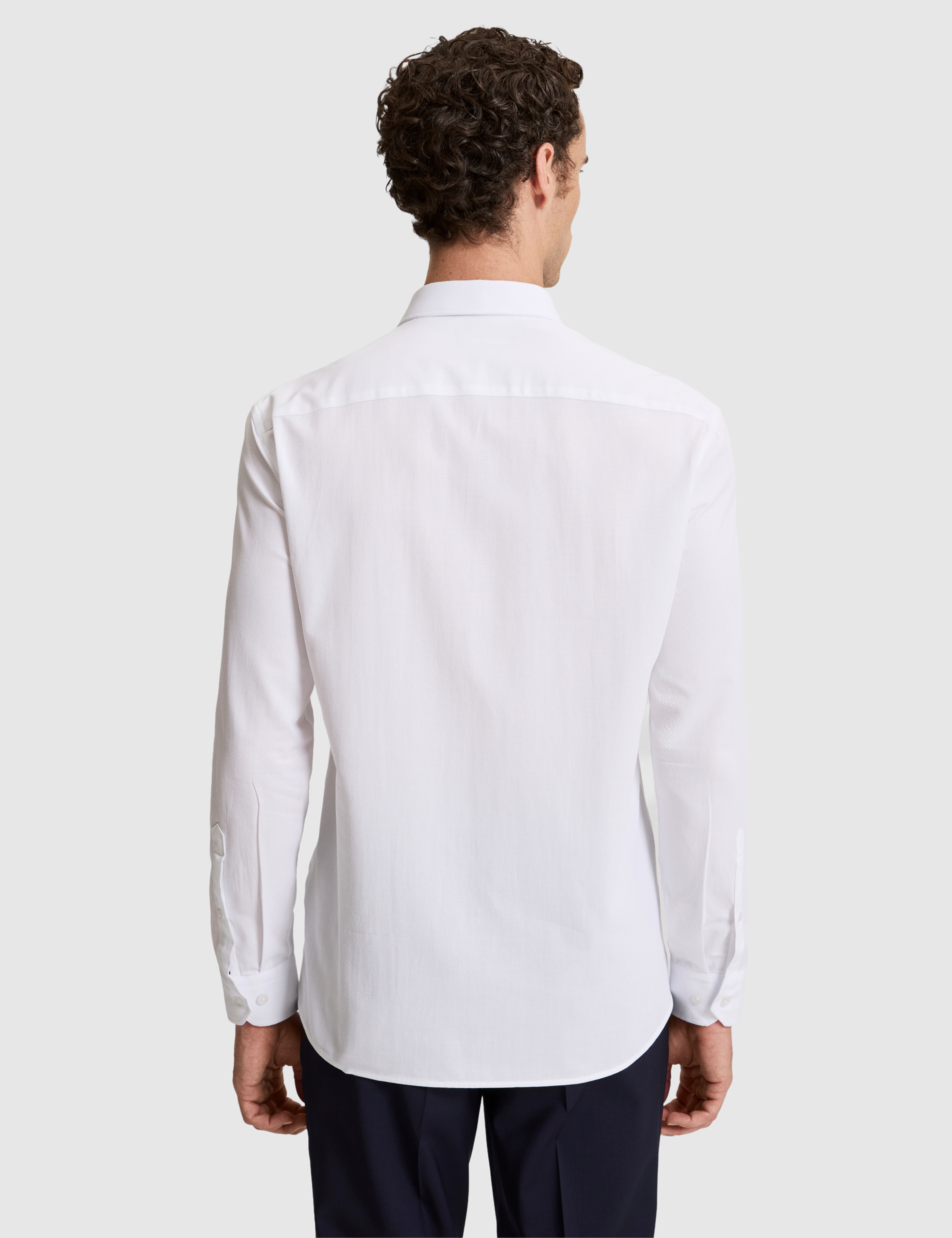 Beyaz Regular Fit Uzun Kollu Gömlek - Image 5