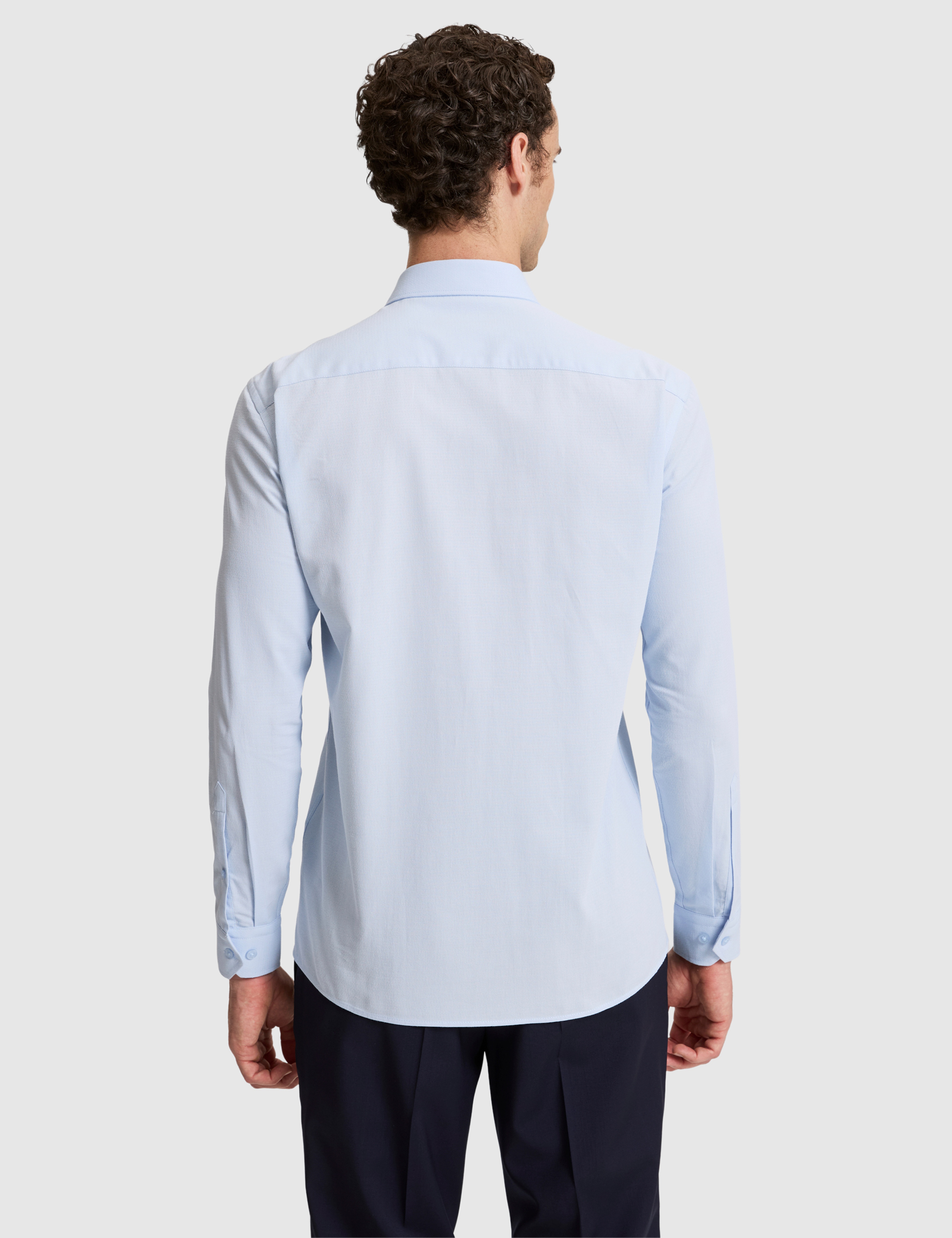 Açık Mavi Regular Fit Uzun Kollu Gömlek - Image 5