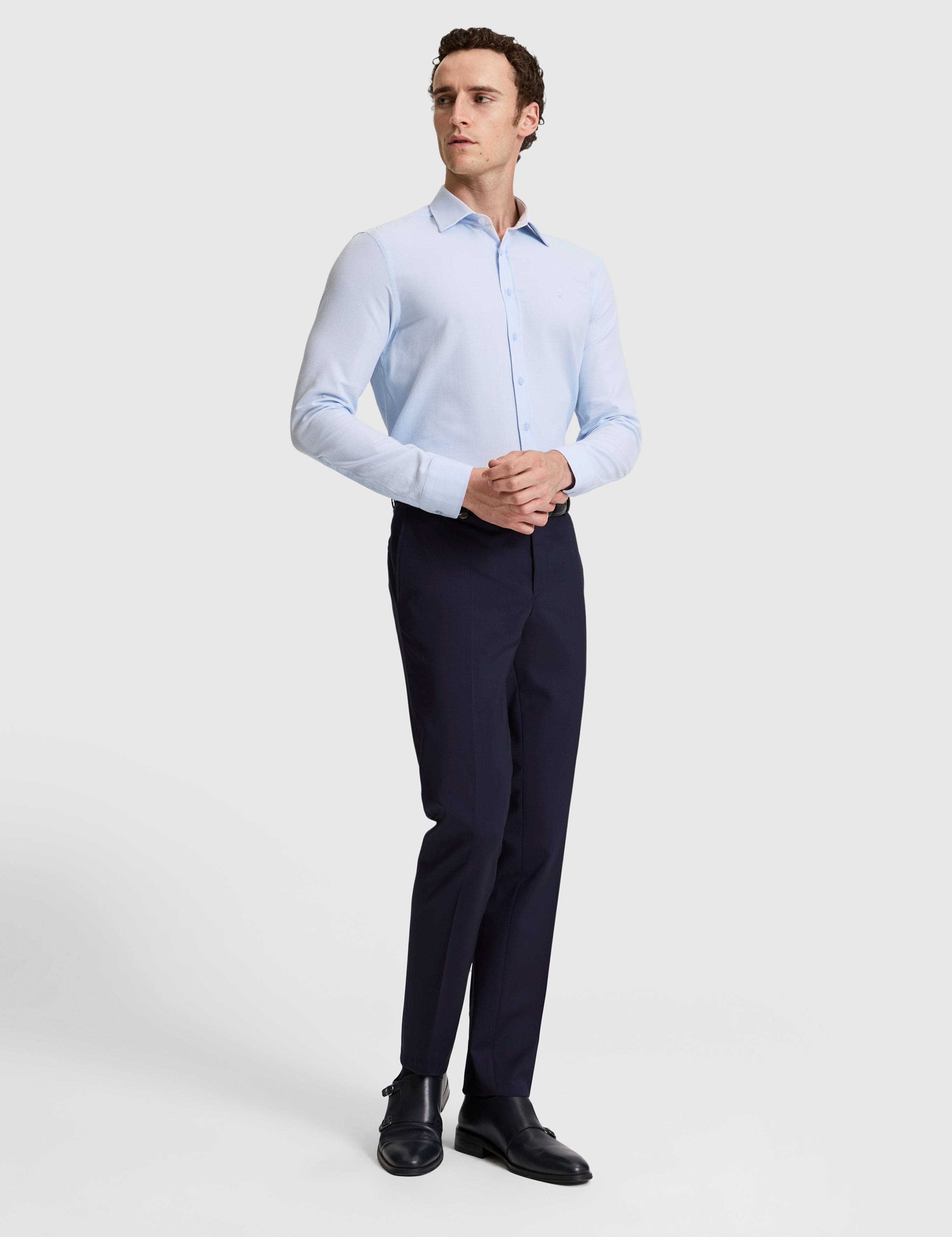 Açık Mavi Slim Fit Uzun Kollu Gömlek