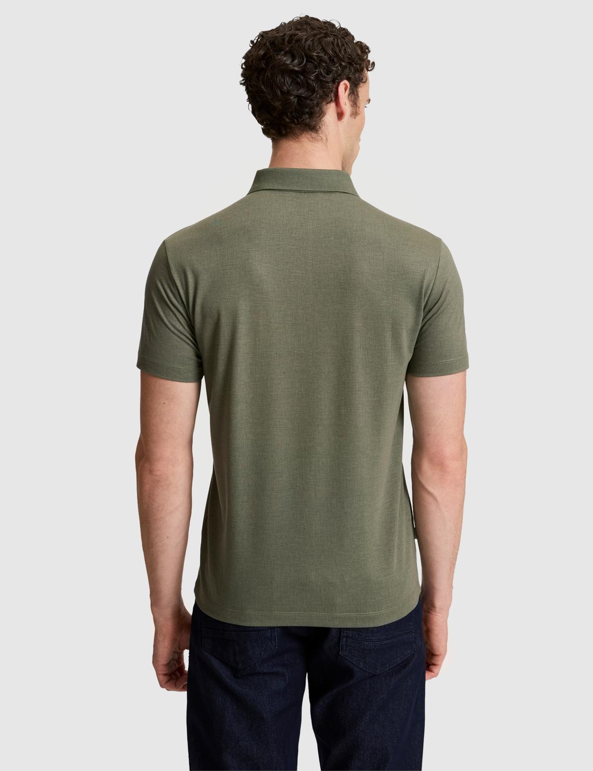Haki Slim Fit Polo Yaka Tişört - 50323954016