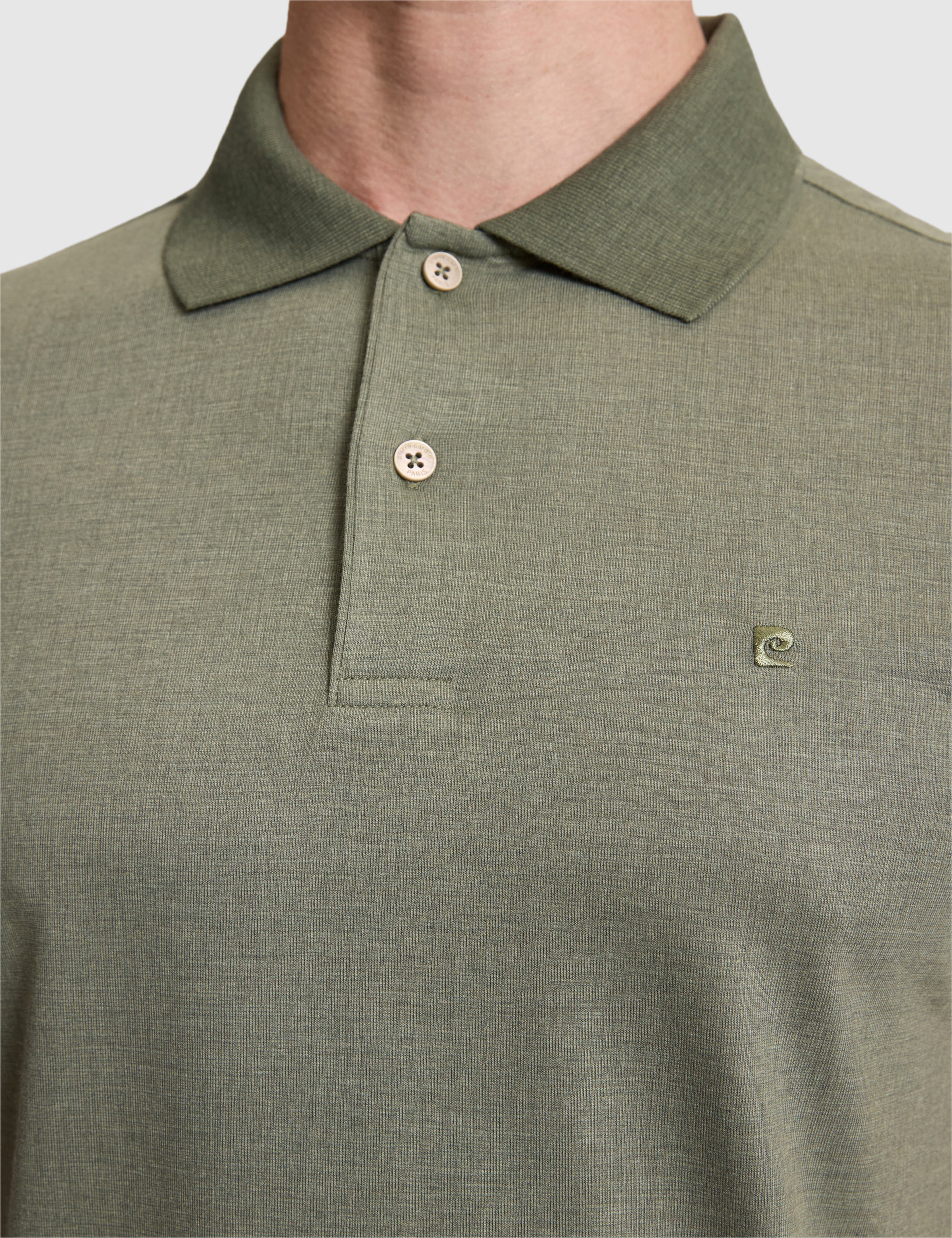 Haki Slim Fit Düğmeli Polo Yaka Tişört - Image 6