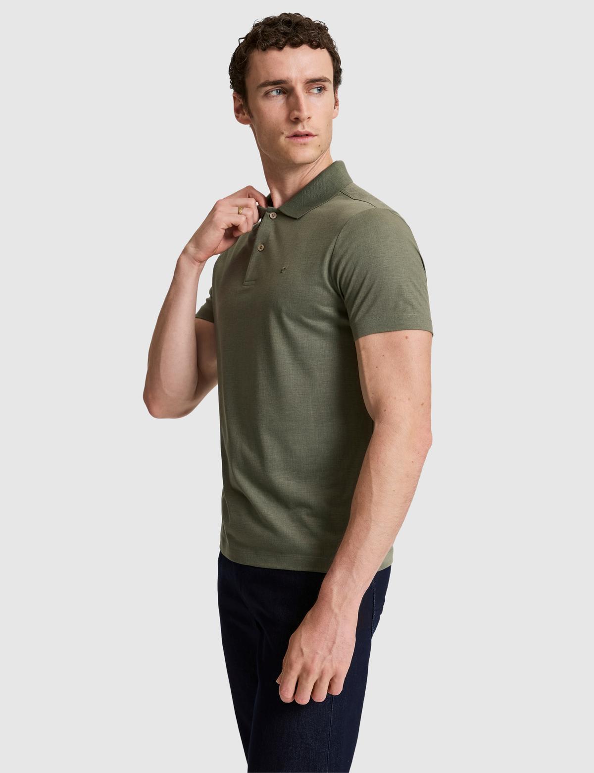 Haki Slim Fit Polo Yaka Tişört - 50323954016