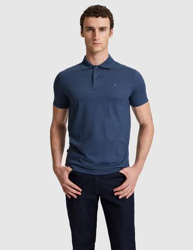 Lacivert Slim Fit Düğmeli Polo Yaka Tişört