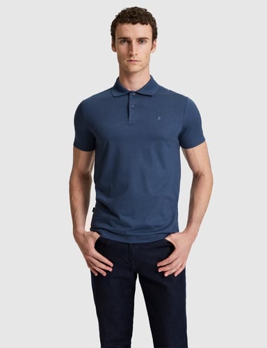 Lacivert Slim Fit Düğmeli Polo Yaka Tişört