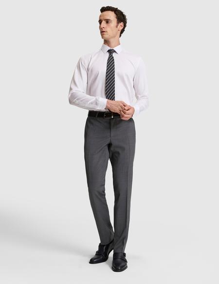 Beyaz Non İron Kolay Ütülenebilir Regular Fit Uzun Kollu Basic Gömlek - 50325163014