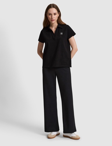Siyah Flare Fit Modal Karışımlı Eşofman Altı