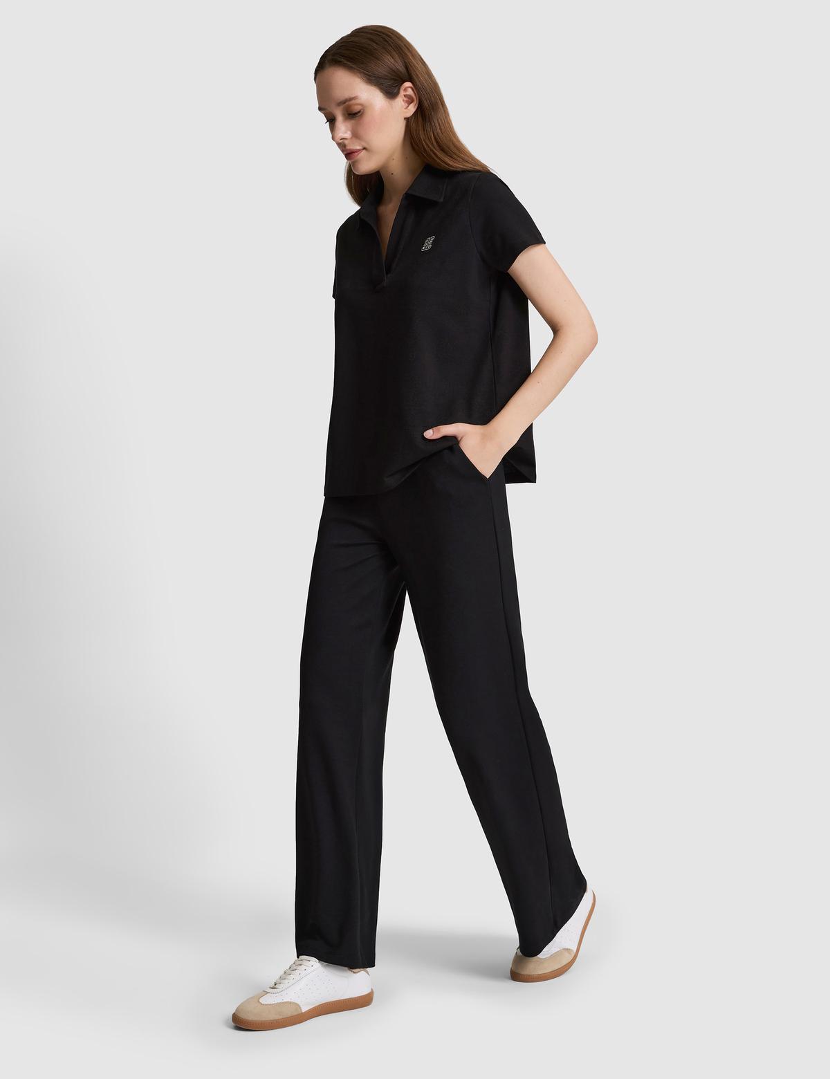 Siyah Flare Fit Modal Karışımlı Eşofman Altı - 50325430010