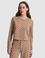 Bej Crop Top Örme Hırka