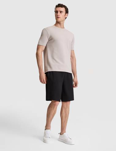 Siyah Comfort Fit Örme Şort