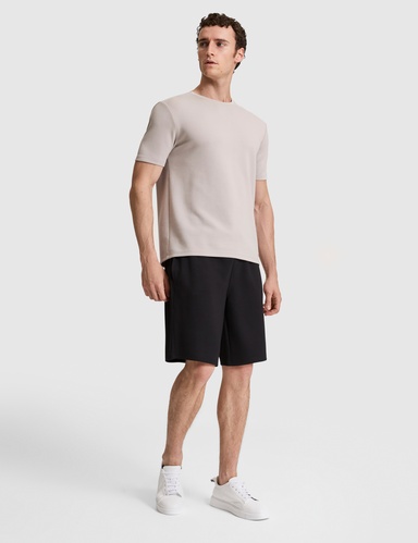 Siyah Comfort Fit Örme Şort