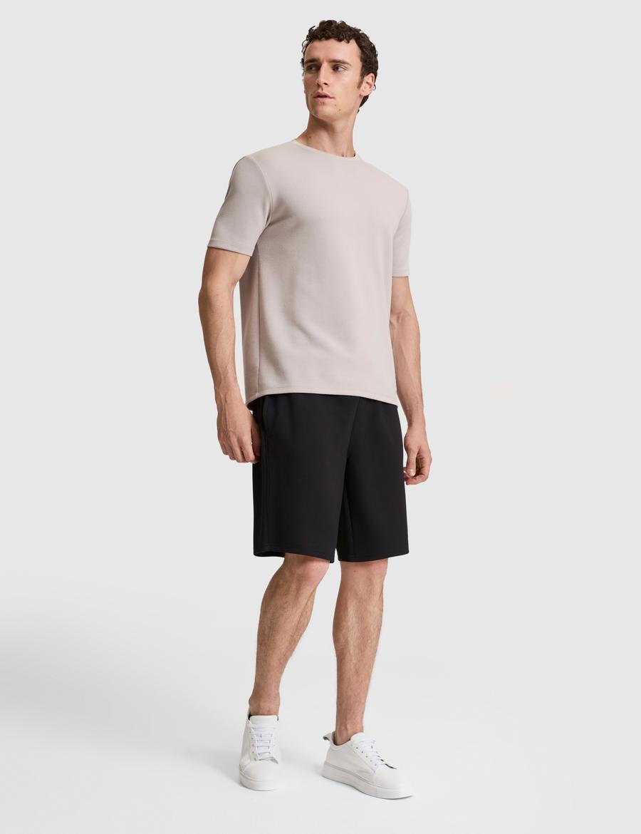 Siyah Comfort Fit Örme Şort