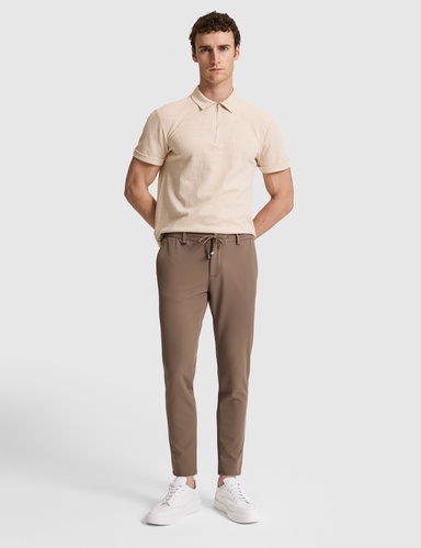 Vizon Beli Kordonlu Klasik Jogger Pantolon