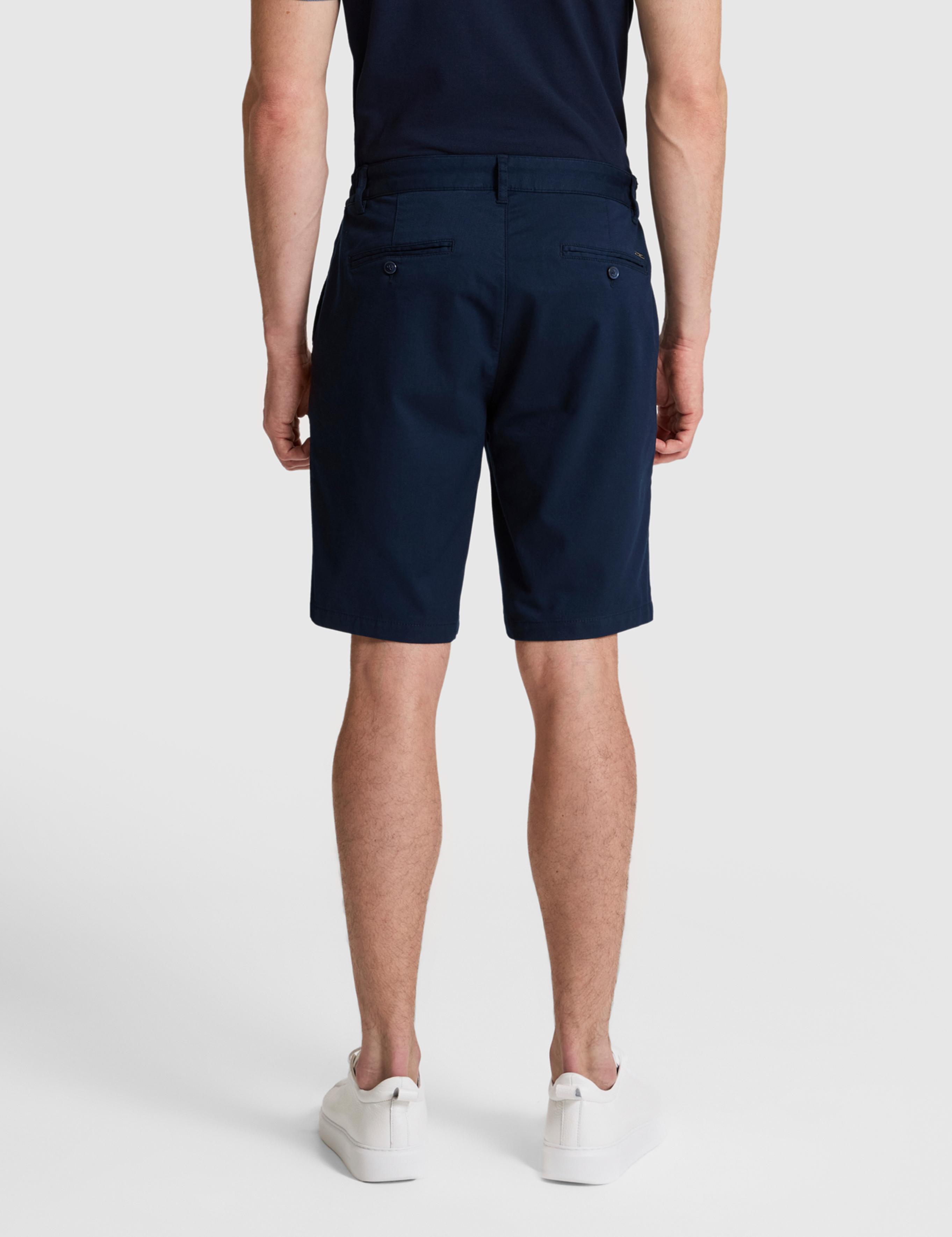 Lacivert Slim Fit Dokuma Şort