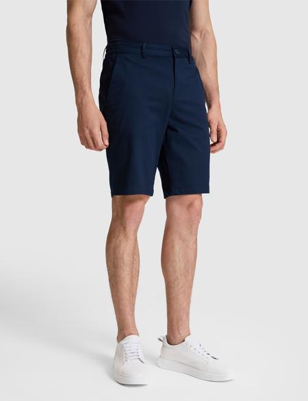 Lacivert Slim Fit Dokuma Şort - 50327884003