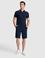 Lacivert Slim Fit Dokuma Şort