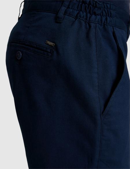 Lacivert Slim Fit Dokuma Şort - 50327884003