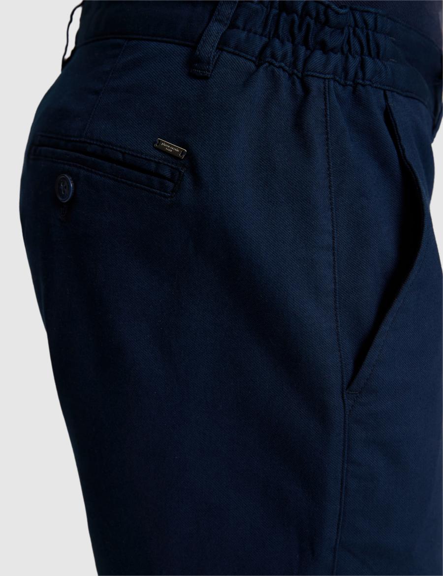 Lacivert Slim Fit Dokuma Şort