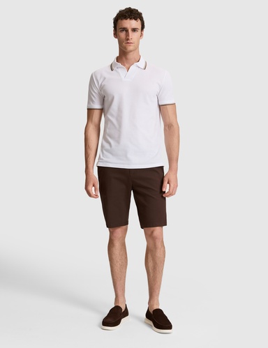 Koyu Kahverengi Slim Fit Dokuma Şort