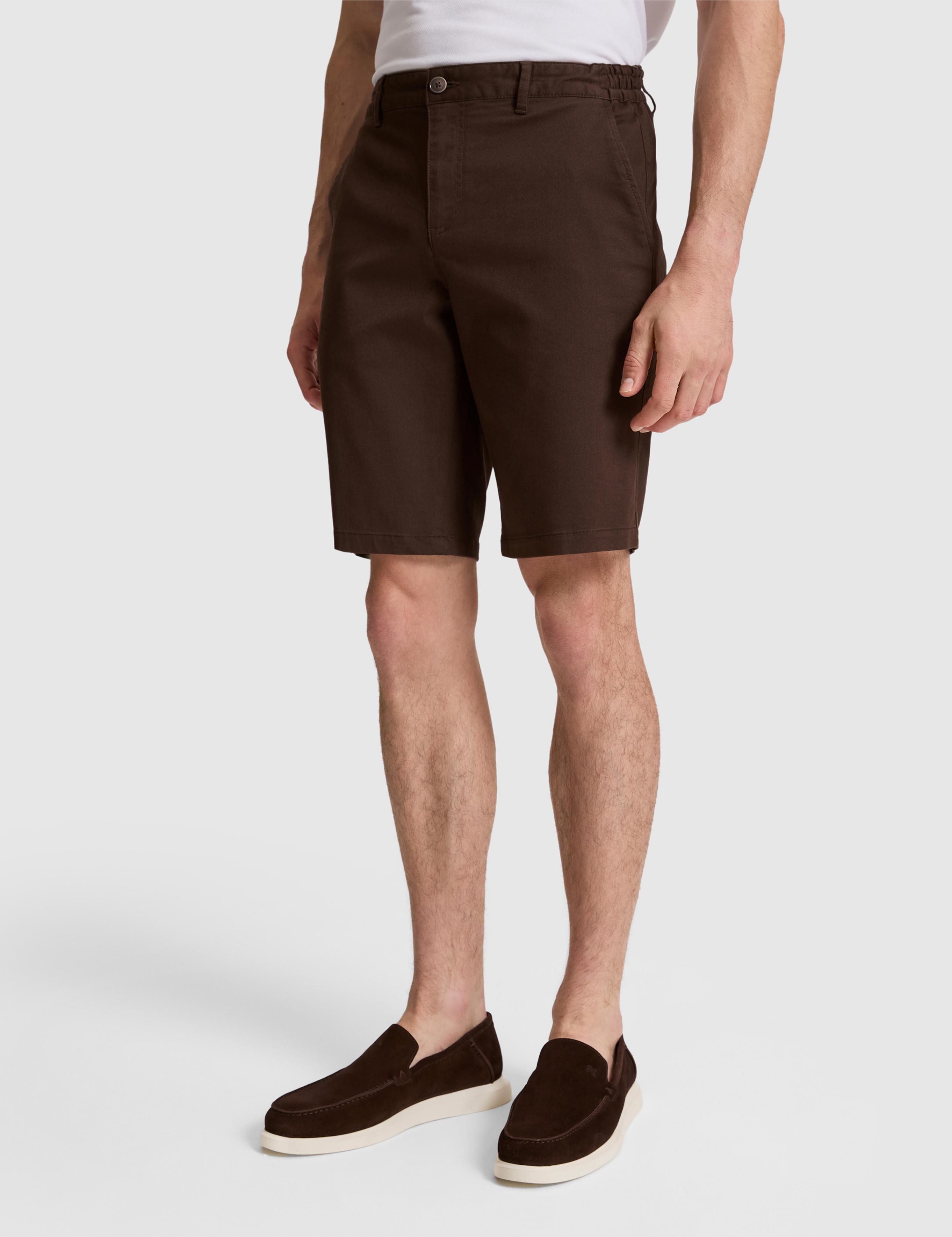 Koyu Kahverengi Slim Fit Dokuma Şort