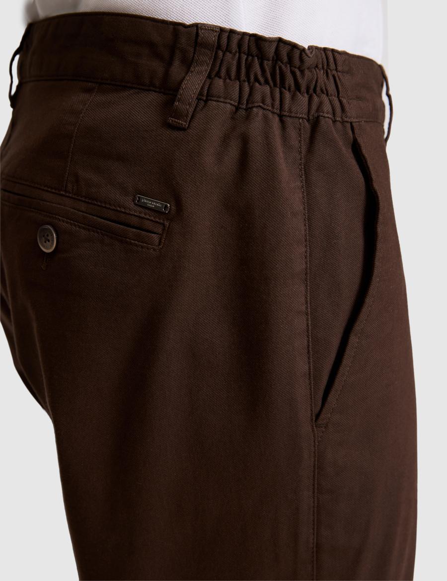 Koyu Kahverengi Slim Fit Dokuma Şort