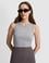 Gri Melanj Slim Fit Örme Bluz