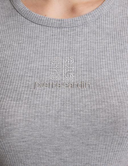 Gri Melanj Slim Fit Örme Bluz - 50319825022