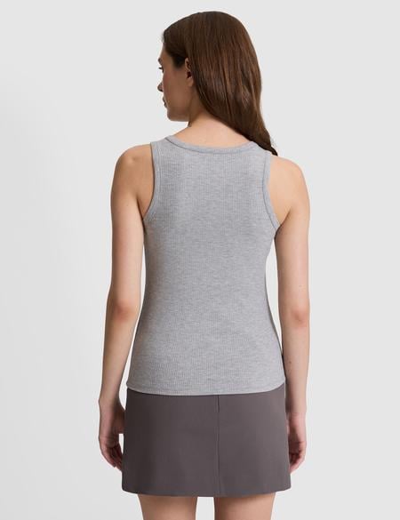 Gri Melanj Slim Fit Örme Bluz - 50319825022