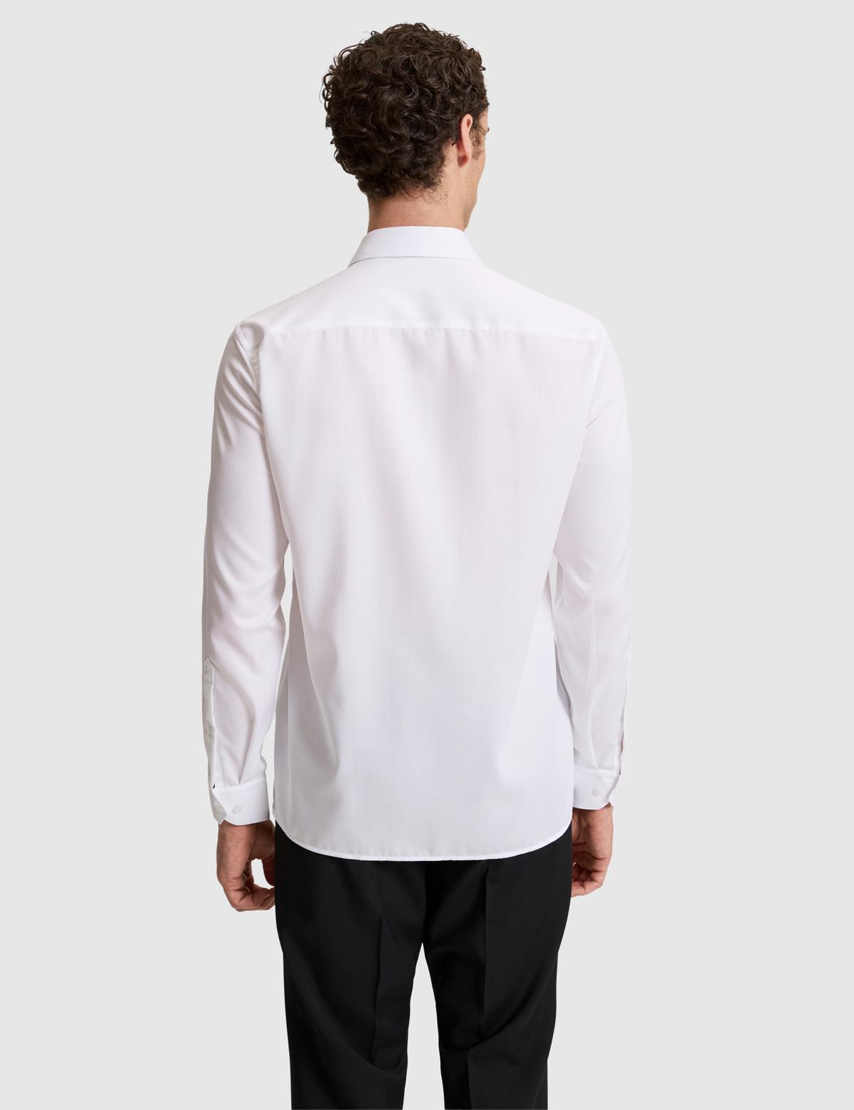 Beyaz Slim Fit Uzun Kollu Gömlek - 50321023008