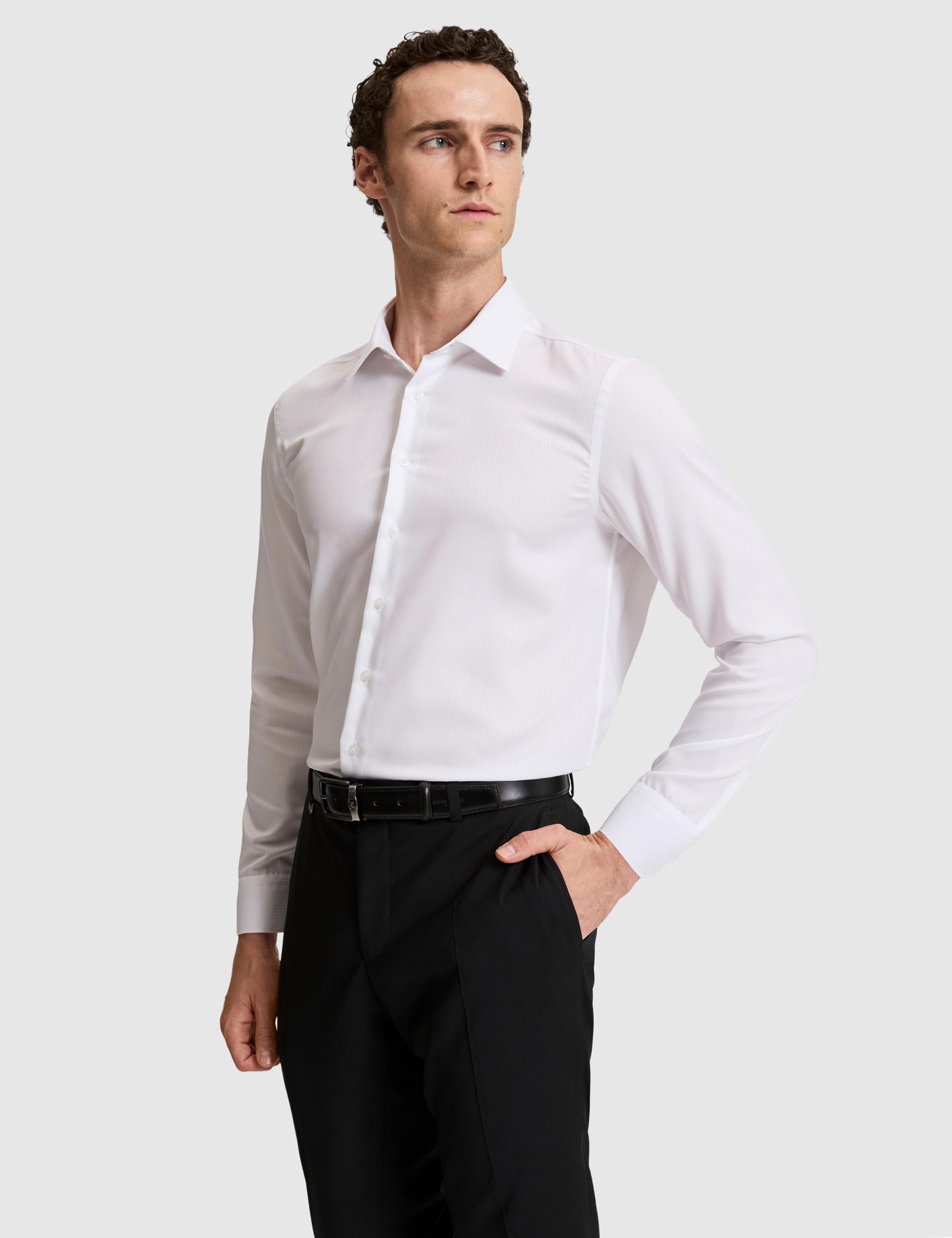 Beyaz Slim Fit Uzun Kollu Gömlek