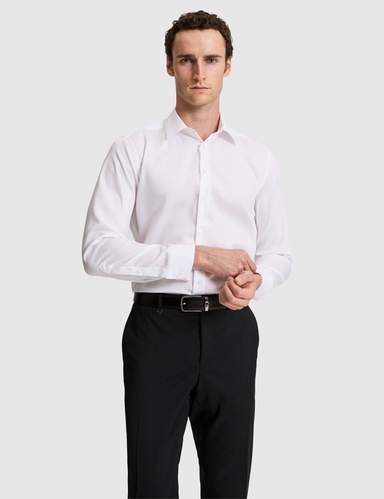 Beyaz Slim Fit Uzun Kollu Gömlek