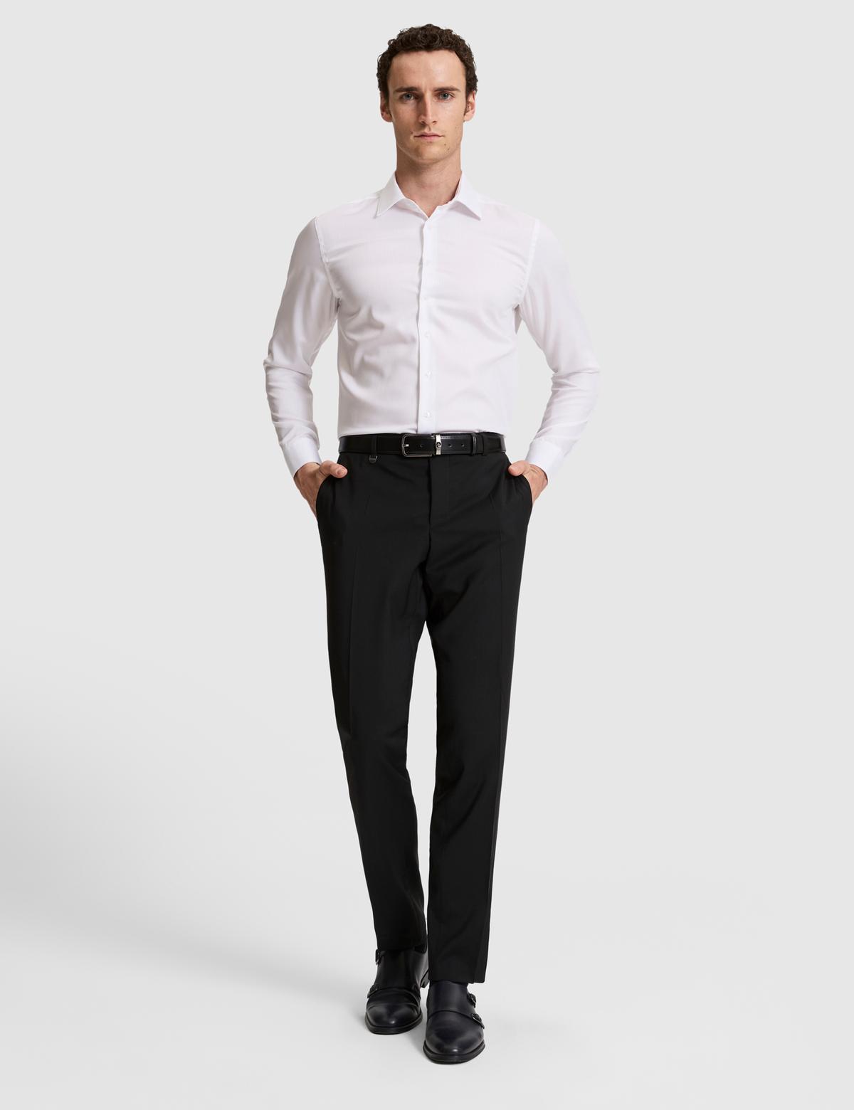 Beyaz Slim Fit Uzun Kollu Gömlek - 50321023008