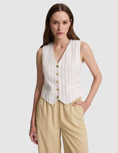 Ekru Slim Fit Yelek